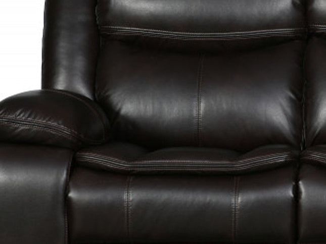 86" Brown Faux Leather Sofa With Black Legs