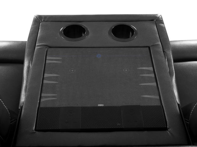 43" Grey Faux Leather Power Recliner Chair