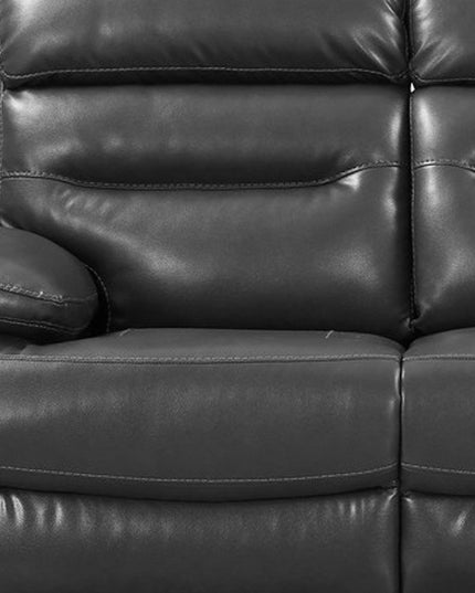 43" Grey Faux Leather Power Recliner Chair