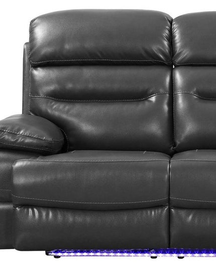 43" Grey Faux Leather Power Recliner Chair