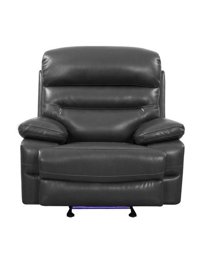 43" Grey Faux Leather Power Recliner Chair