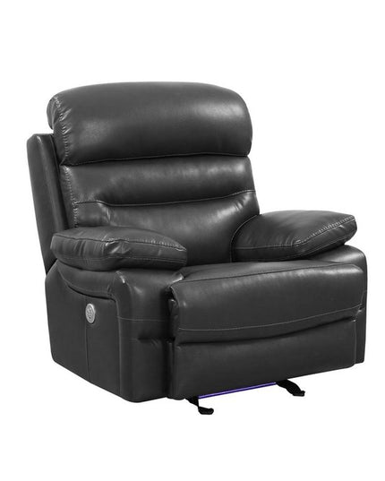 43" Grey Faux Leather Power Recliner Chair