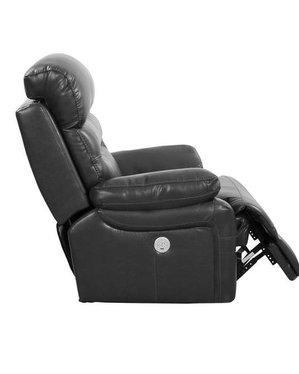 43" Grey Faux Leather Power Recliner Chair