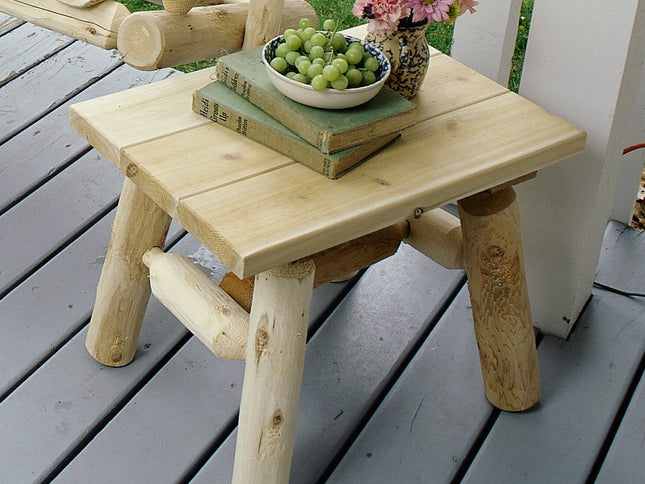 Rustic And Natural Wood End Or Side Table