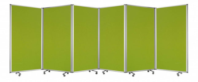 71" Green Iron Folding Six Panel Screen Room Divider