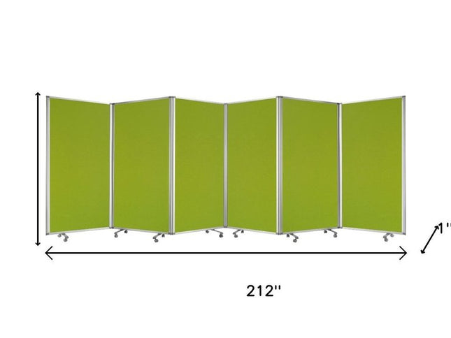 212 X 1 X 71 Green Metal 6 Panel Screen