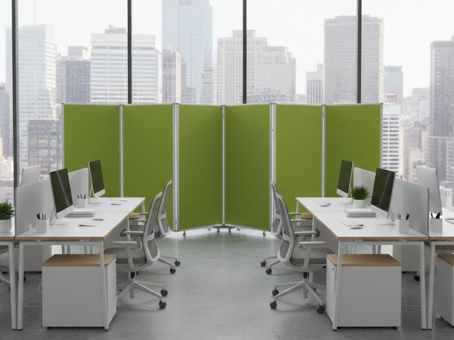 212 X 1 X 71 Green Metal 6 Panel Screen