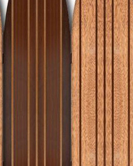 71" Brown Wood Folding Three Panel Screen Room Divider