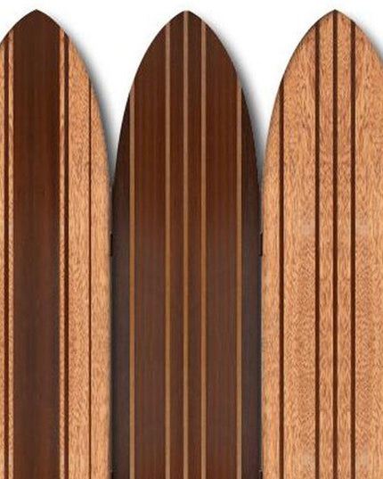 71" Brown Wood Folding Three Panel Screen Room Divider