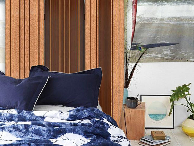 Warm Brown Long Board 3 Panel Room Divider Screen