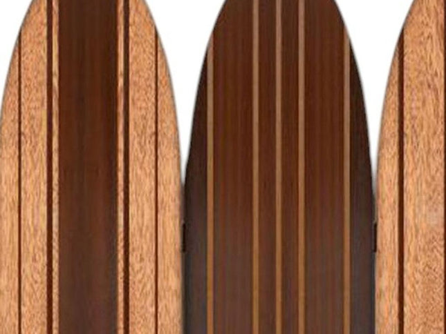 71" Brown Wood Folding Three Panel Screen Room Divider