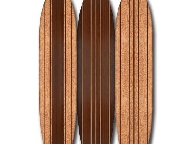 Warm Brown Long Board 3 Panel Room Divider Screen