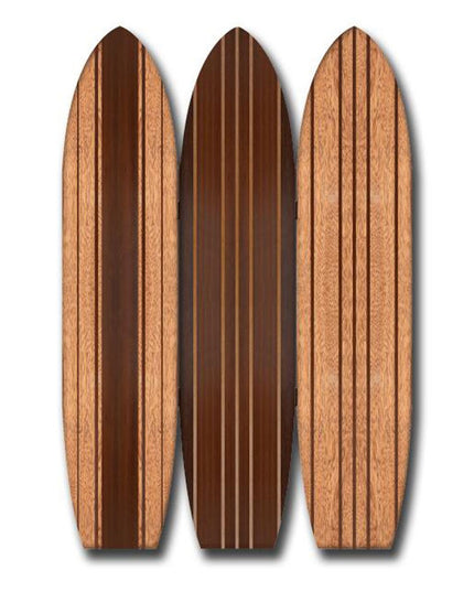 Warm Brown Long Board 3 Panel Room Divider Screen