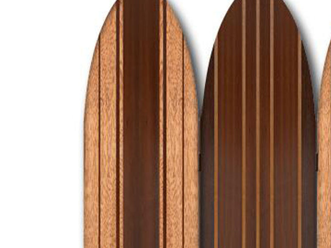 Warm Brown Long Board 3 Panel Room Divider Screen