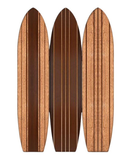 71" Brown Wood Folding Three Panel Screen Room Divider