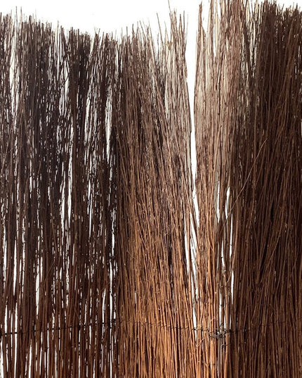 84" Brown Rattan Folding Three Panel Screen Room Divider