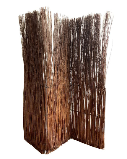 7' Rustic Willow Branch Three Panel Room Divider Screen
