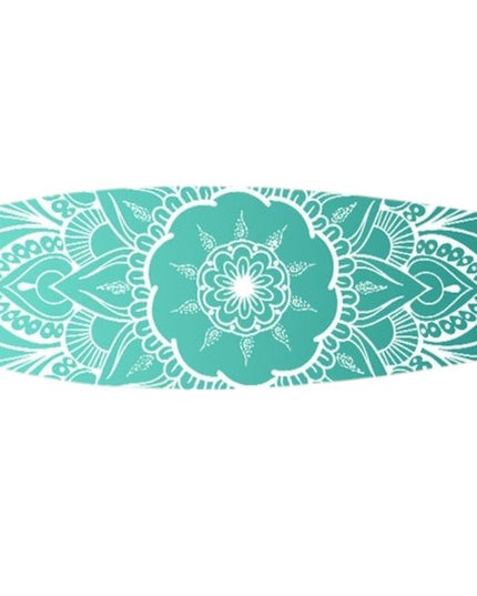 76" X 18" Blue and White Surfboard Floral Medallion Wood Wall Decor