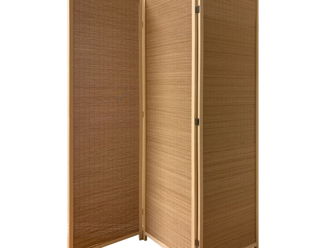 6" Light Bamboo 3 Panel Room Divider Screen