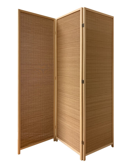 6" Light Bamboo 3 Panel Room Divider Screen