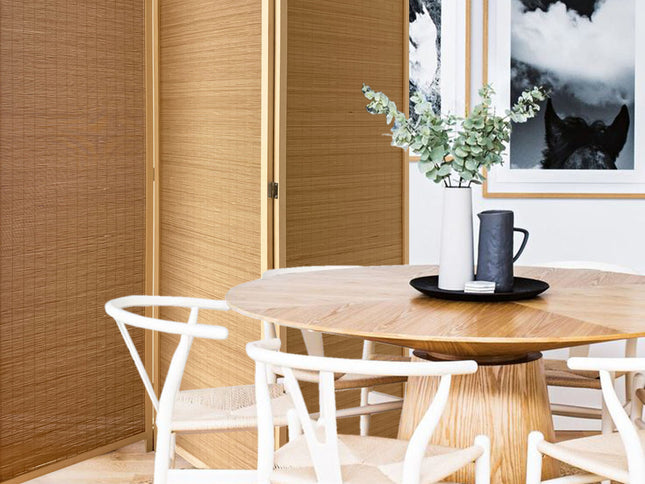 6" Light Bamboo 3 Panel Room Divider Screen