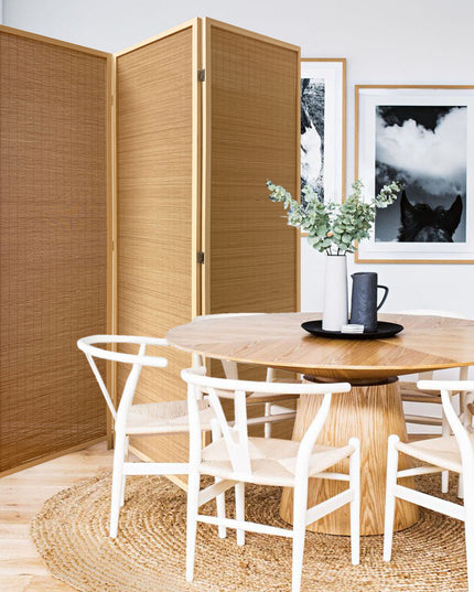 6" Light Bamboo 3 Panel Room Divider Screen