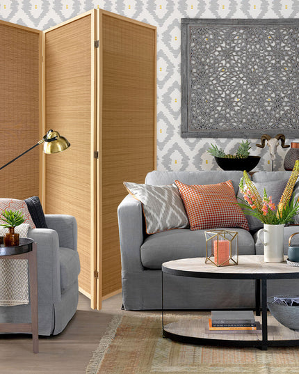 6" Light Bamboo 3 Panel Room Divider Screen