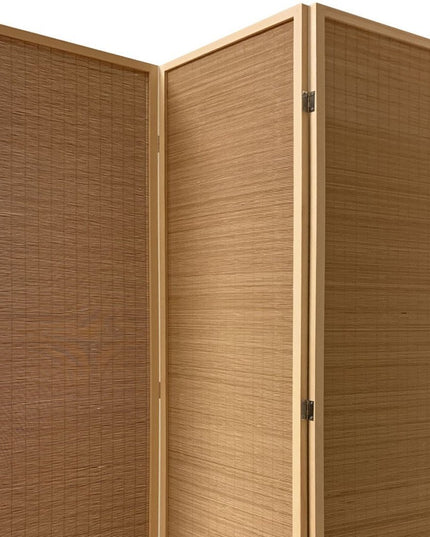 71" Brown Folding Three Panel Screen Room Divider