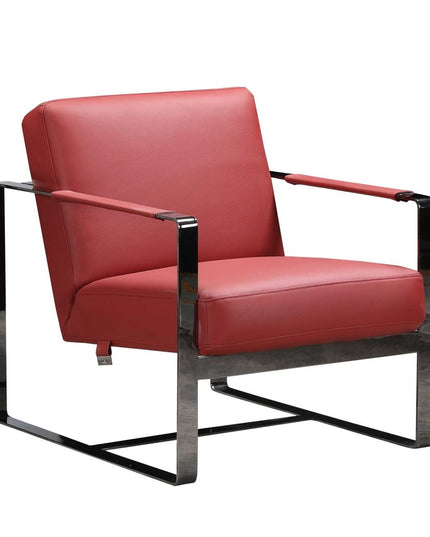 28" Camel And Black Genuine Leather Arm Chair