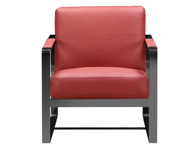 28" Camel And Black Genuine Leather Arm Chair