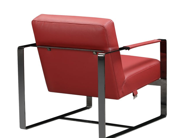 28" Camel And Black Genuine Leather Arm Chair