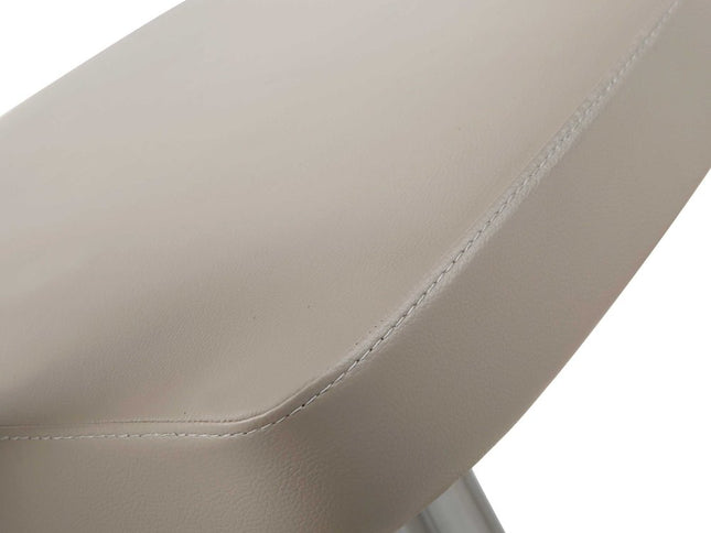 21 " Taupe And Silver Stainless Steel Bar Chair