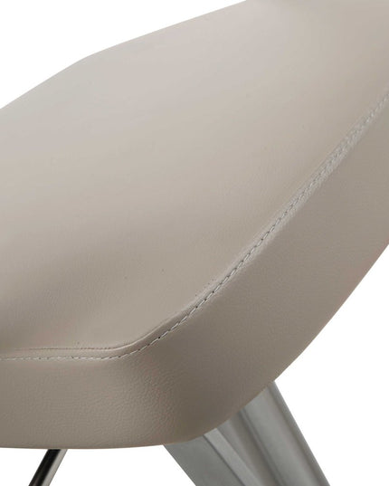 21 " Taupe And Silver Stainless Steel Bar Chair
