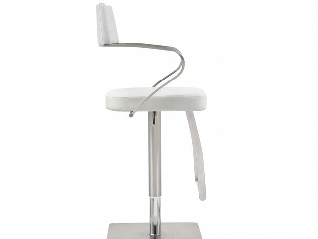 21 " White And Silver Stainless Steel Bar Chair