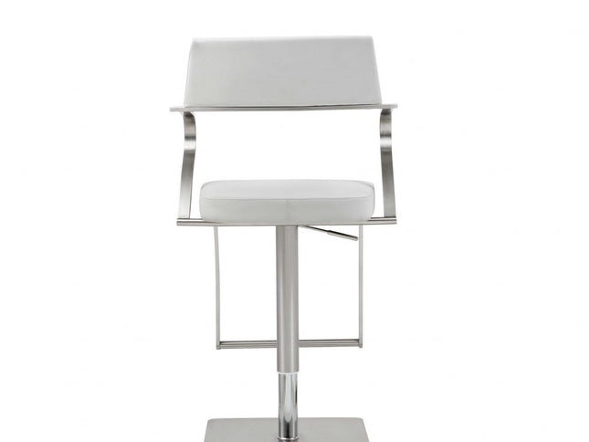 21 " White And Silver Stainless Steel Bar Chair