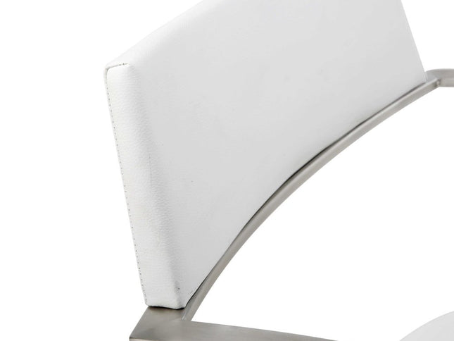 21 " White And Silver Stainless Steel Bar Chair