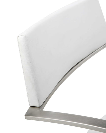 21 " White And Silver Stainless Steel Bar Chair