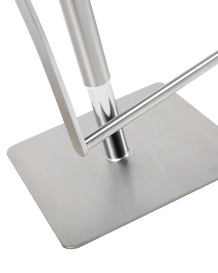 21 " White And Silver Stainless Steel Bar Chair