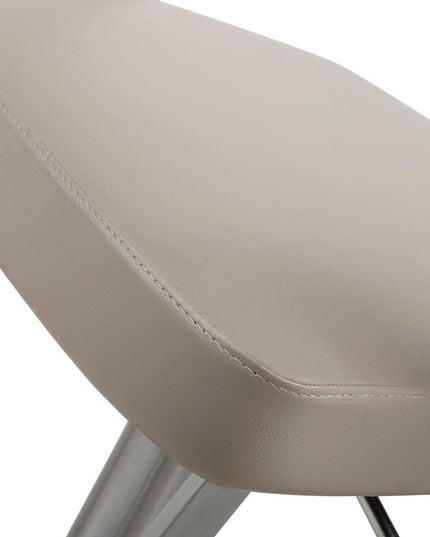 21 " White And Silver Stainless Steel Bar Chair