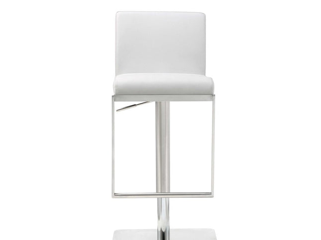20 " White And Silver Stainless Steel Bar Chair