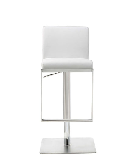 20 " White And Silver Stainless Steel Bar Chair