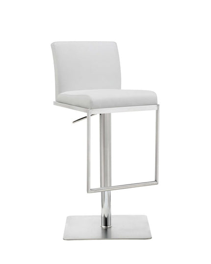 20 " White And Silver Stainless Steel Bar Chair