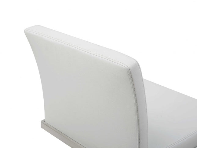 20 " White And Silver Stainless Steel Bar Chair