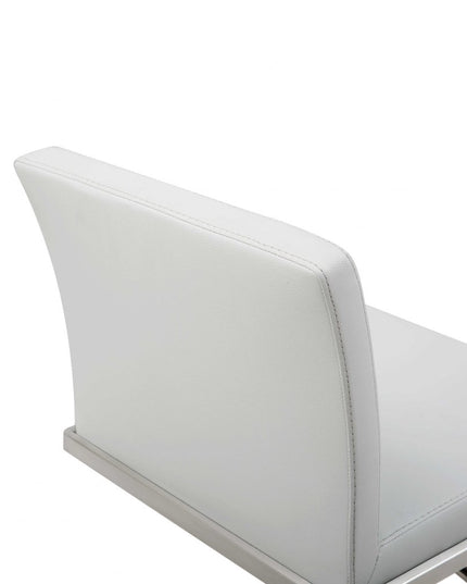 20 " White And Silver Stainless Steel Bar Chair