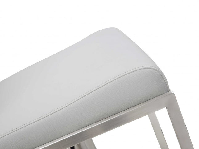 20 " White And Silver Stainless Steel Bar Chair