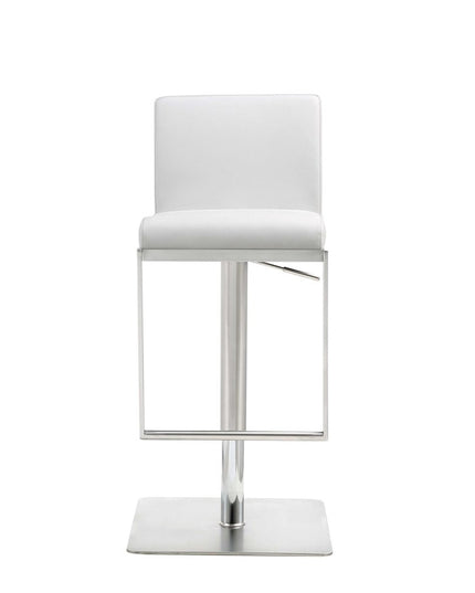 20 " White And Silver Stainless Steel Bar Chair