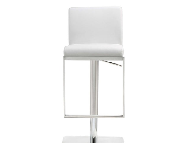 20 " White And Silver Stainless Steel Bar Chair