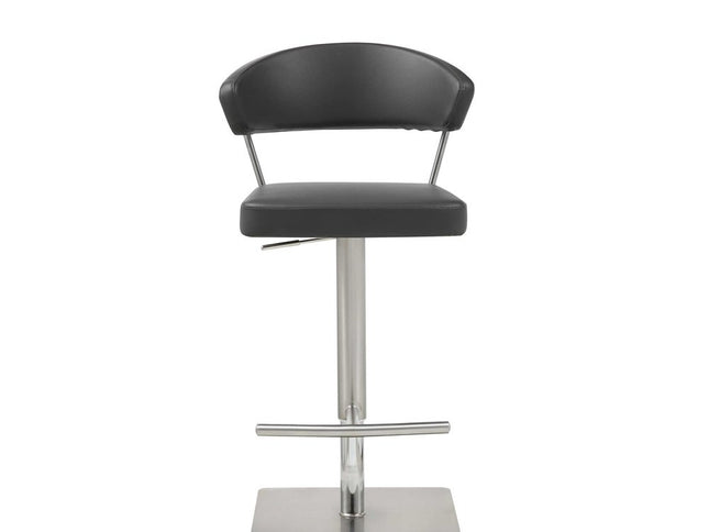 20 " Black And Silver Stainless Steel Bar Chair