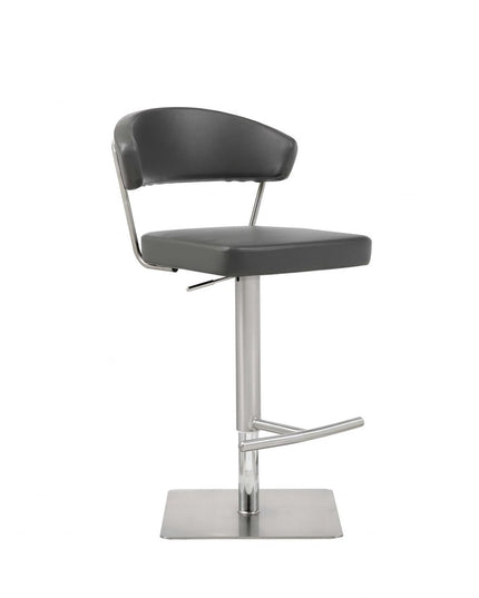 20 " Black And Silver Stainless Steel Bar Chair