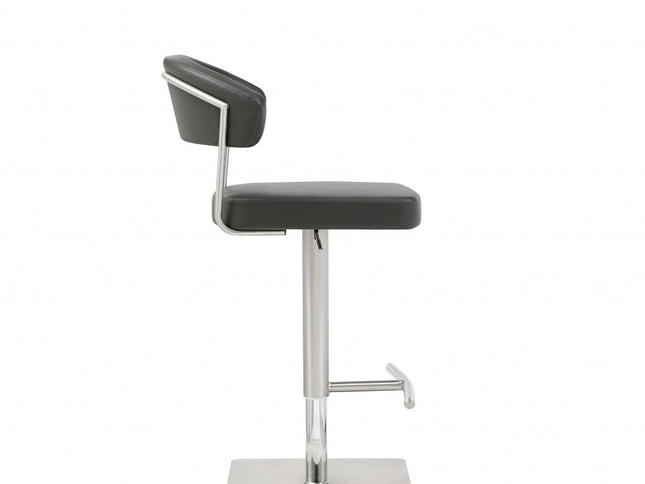 20 " Black And Silver Stainless Steel Bar Chair